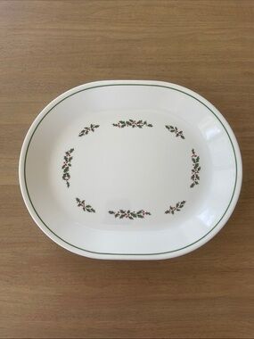 Vintage Corelle “Holly Days” Christmas Oval Platter